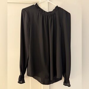 Adrianna Papell Black Long Sleeve Blouse